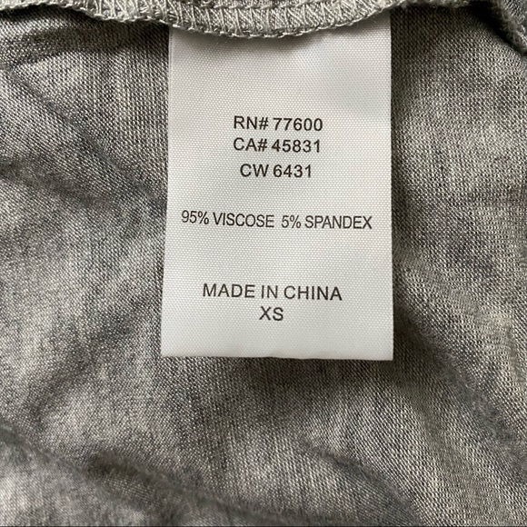 CHASER TOP TEE SHORT ELBOW SLEEVE BOAT NECK GRAY STRETCH Size XS - Picture 8 of 9